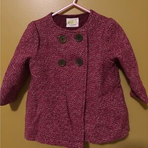 Crazy 8 Burgundy Tweed Toddler Coat (12-18 Months)